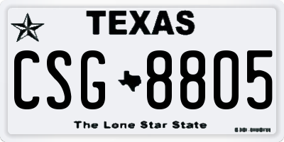 TX license plate CSG8805