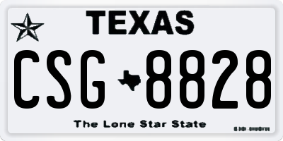 TX license plate CSG8828