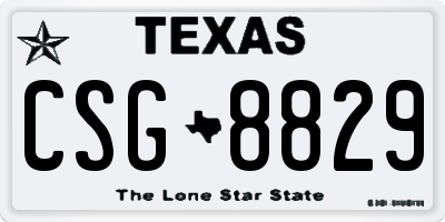 TX license plate CSG8829
