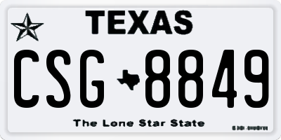TX license plate CSG8849