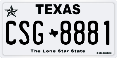 TX license plate CSG8881
