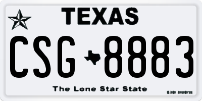 TX license plate CSG8883