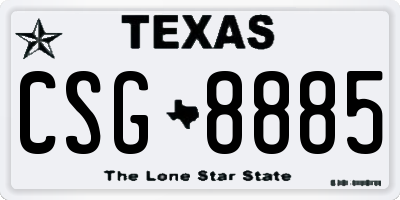 TX license plate CSG8885
