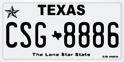 TX license plate CSG8886