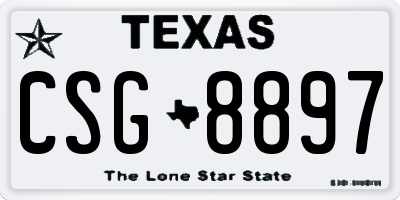 TX license plate CSG8897