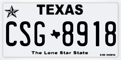 TX license plate CSG8918