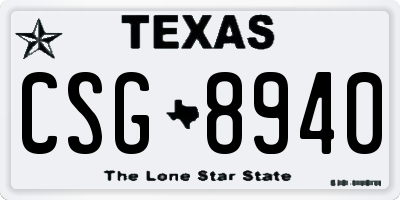TX license plate CSG8940