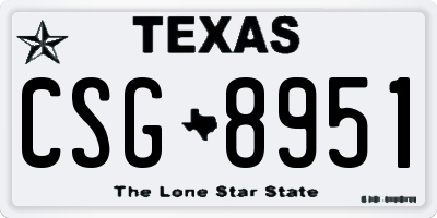 TX license plate CSG8951