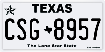 TX license plate CSG8957
