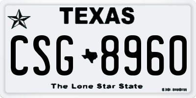 TX license plate CSG8960