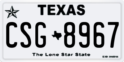 TX license plate CSG8967