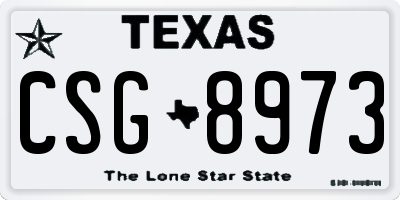TX license plate CSG8973
