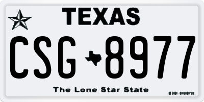 TX license plate CSG8977