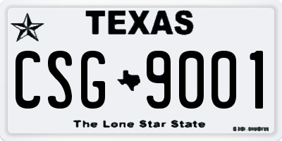 TX license plate CSG9001