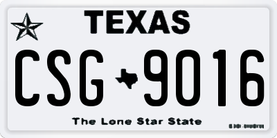 TX license plate CSG9016