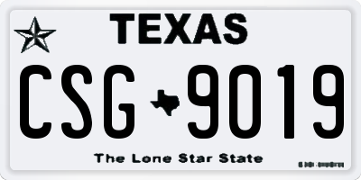 TX license plate CSG9019
