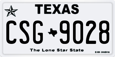 TX license plate CSG9028