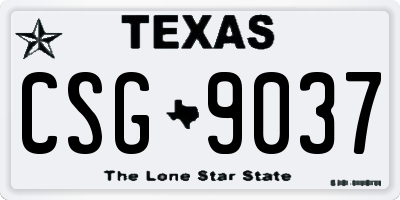 TX license plate CSG9037