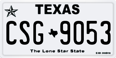 TX license plate CSG9053