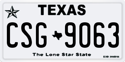 TX license plate CSG9063