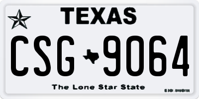 TX license plate CSG9064