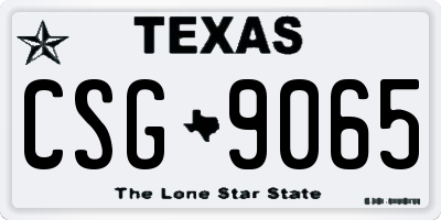 TX license plate CSG9065