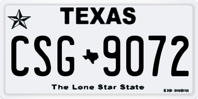 TX license plate CSG9072