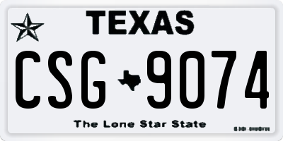TX license plate CSG9074
