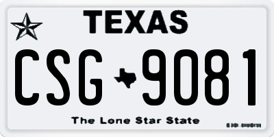TX license plate CSG9081