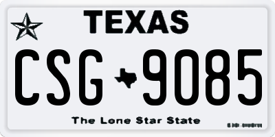 TX license plate CSG9085