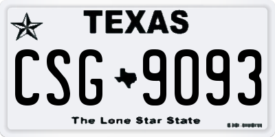 TX license plate CSG9093