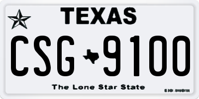 TX license plate CSG9100
