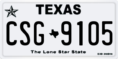 TX license plate CSG9105
