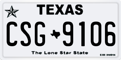 TX license plate CSG9106