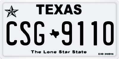 TX license plate CSG9110