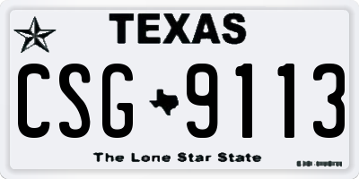 TX license plate CSG9113