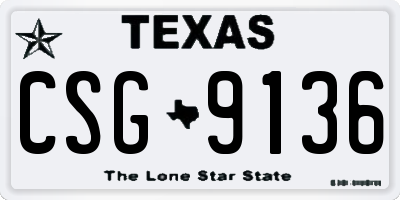 TX license plate CSG9136