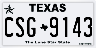 TX license plate CSG9143