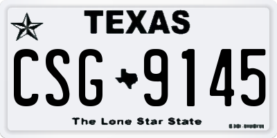 TX license plate CSG9145