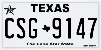 TX license plate CSG9147