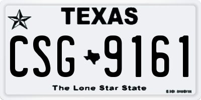 TX license plate CSG9161