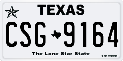 TX license plate CSG9164