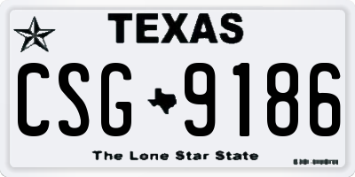 TX license plate CSG9186
