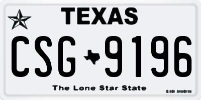 TX license plate CSG9196