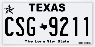 TX license plate CSG9211