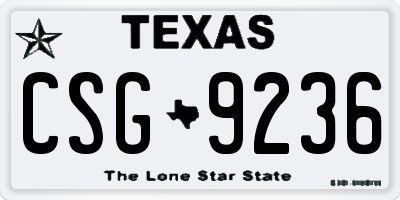 TX license plate CSG9236