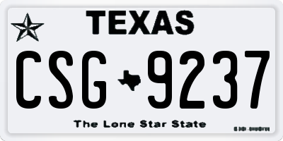 TX license plate CSG9237