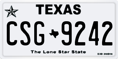 TX license plate CSG9242