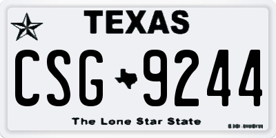 TX license plate CSG9244