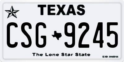 TX license plate CSG9245